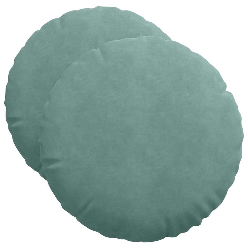 Load image into Gallery viewer, Vidaxl zitkussens 2 stuks zeegroen ø 40 x 13 cm fluweel
