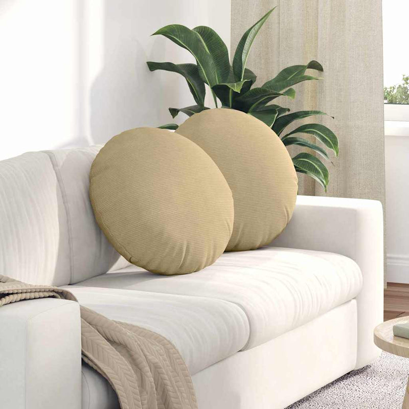 Load image into Gallery viewer, Vidaxl zitkussens 2 pcs grijs groen ø 50 cm katoen stof
