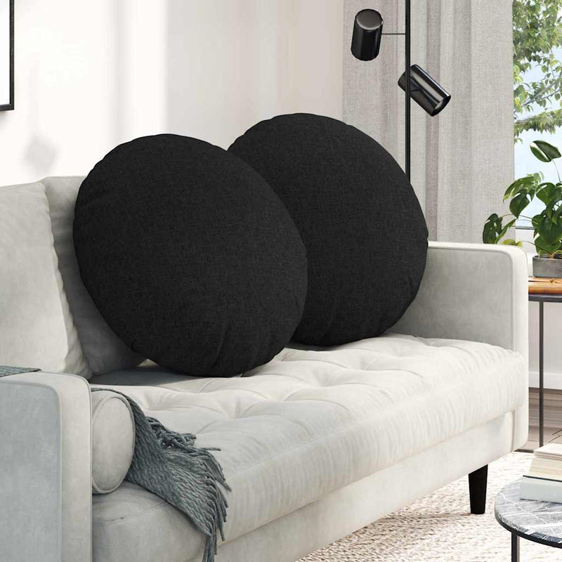 Load image into Gallery viewer, Vidaxl zitkussens 2 pcs zwart ø60 x 21 cm stof
