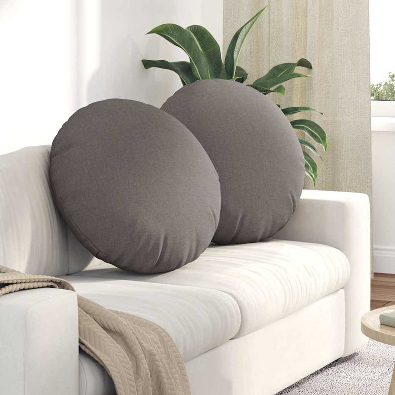 Load image into Gallery viewer, Vidaxl zitkussens 2 pcs taupe ø60 x 21 cm stof
