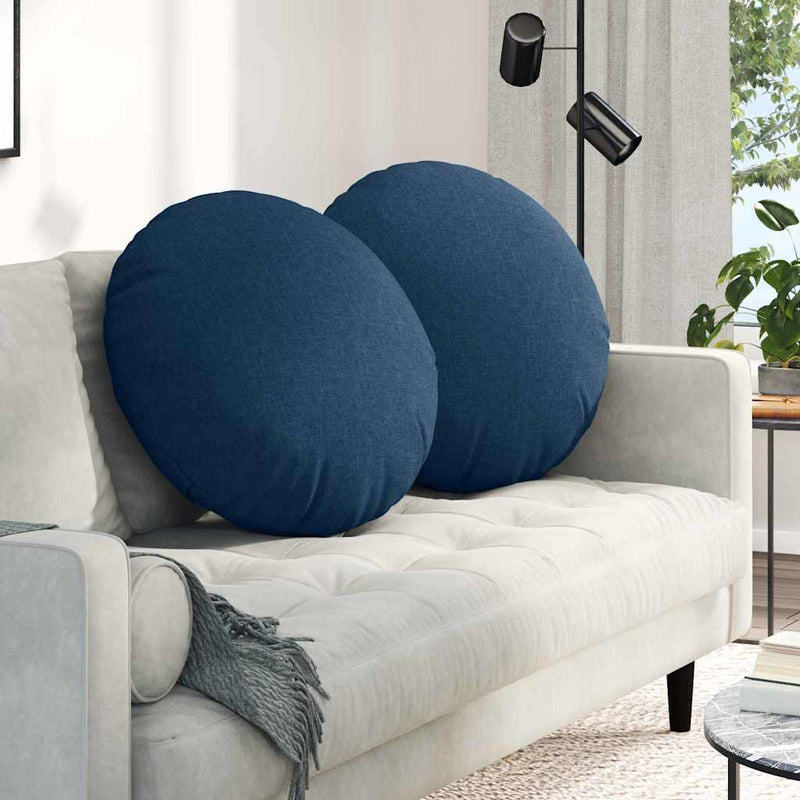 Load image into Gallery viewer, Vidaxl zitkussens 2 pcs blauw ø60 x 21 cm stof
