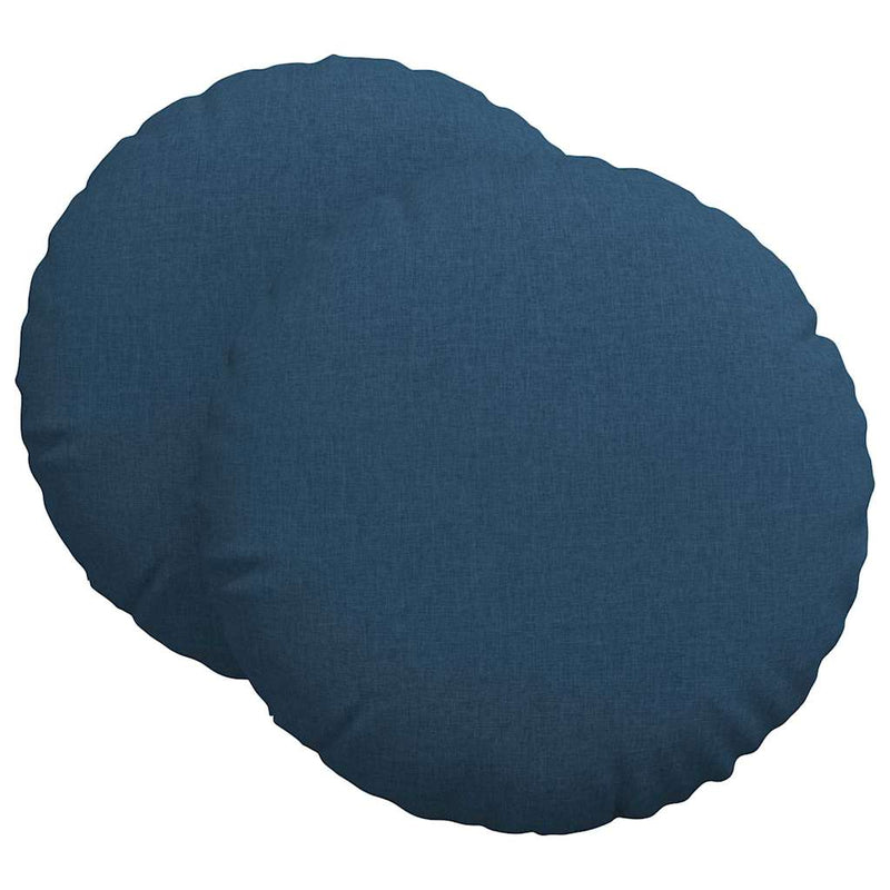 Load image into Gallery viewer, Vidaxl zitkussens 2 pcs blauw ø60 x 21 cm stof
