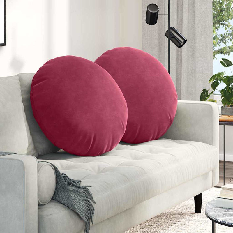 Load image into Gallery viewer, Vidaxl zitkussens 2 pcs wijnrood ø 80 x 29 cm fluweel
