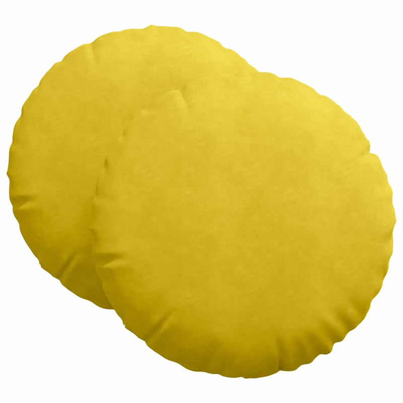 Load image into Gallery viewer, Vidaxl zitkussens 2 pcs geel ø 80 x 29 cm fluweel
