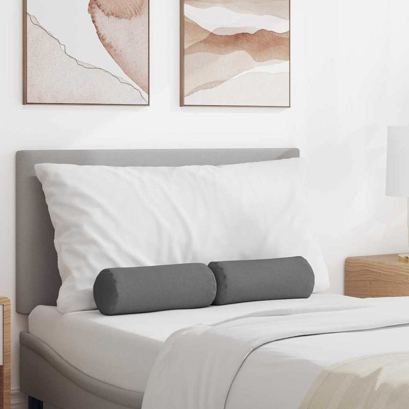 Load image into Gallery viewer, Vidaxl bolster kussens 2 stuks donkergrijs ø 15 x 40 cm stof
