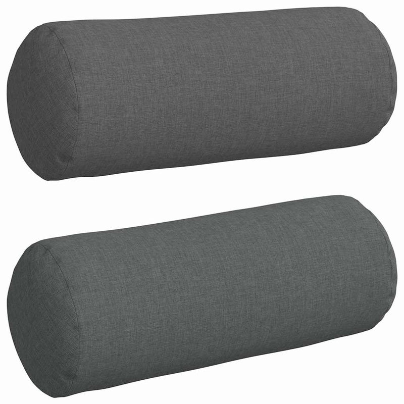 Load image into Gallery viewer, Vidaxl bolster kussens 2 stuks donkergrijs ø 15 x 40 cm stof
