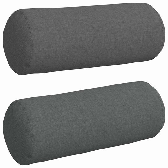 Vidaxl bolster kussens 2 stuks donkergrijs ø 15 x 40 cm stof