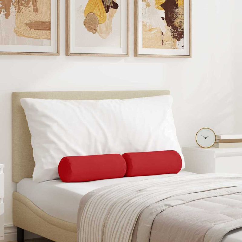 Load image into Gallery viewer, Vidaxl bolster kussens 2 stuks rood ø 15 x 40 cm stof
