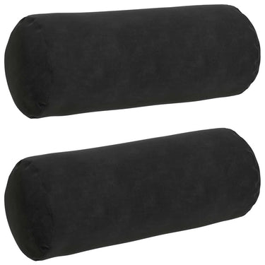 Vidaxl bolster kussens 2 stuks zwart ø 15 x 40 cm cordstof