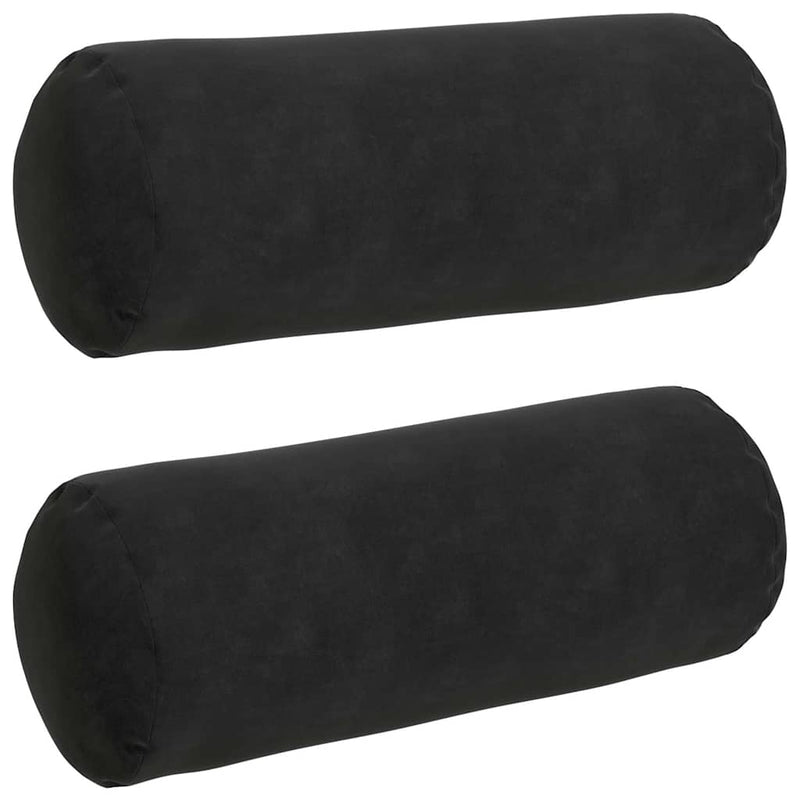 Load image into Gallery viewer, Vidaxl bolster kussens 2 stuks zwart ø 15 x 40 cm cordstof
