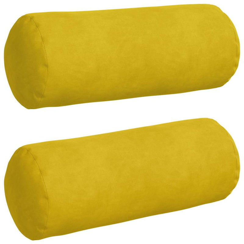 Load image into Gallery viewer, Vidaxl bolster kussens 2 stuks geel ø 15 x 40 cm cordstof
