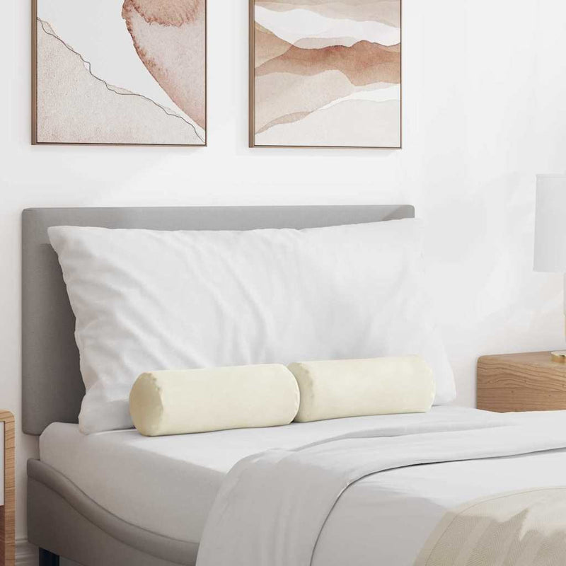 Load image into Gallery viewer, Vidaxl bolster kussens 2 stuks crème ø 15 x 40 cm cordstof

