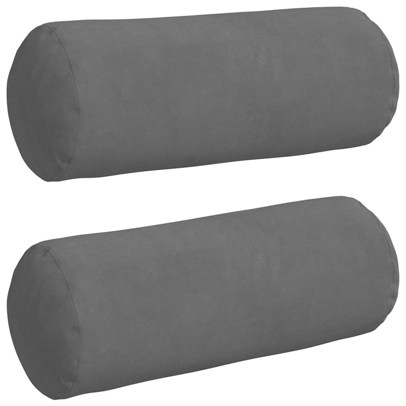 Load image into Gallery viewer, Vidaxl bolster kussens 2 stuks donkergrijs ø 15 x 40 cm microvezel stof
