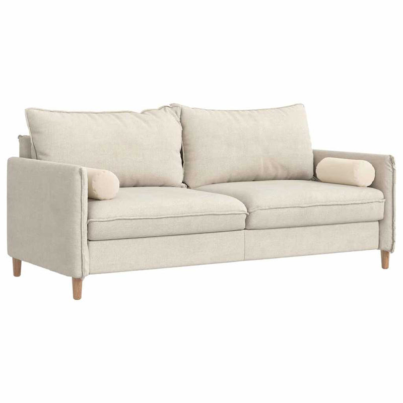 Load image into Gallery viewer, Vidaxl bolster kussens 2 stuks beige ø 15 x 40 cm microvezel stof
