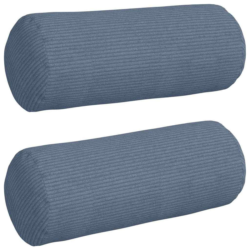Load image into Gallery viewer, Vidaxl bolster kussens 2 stuks blauw ø 15 x 40 cm cordstof
