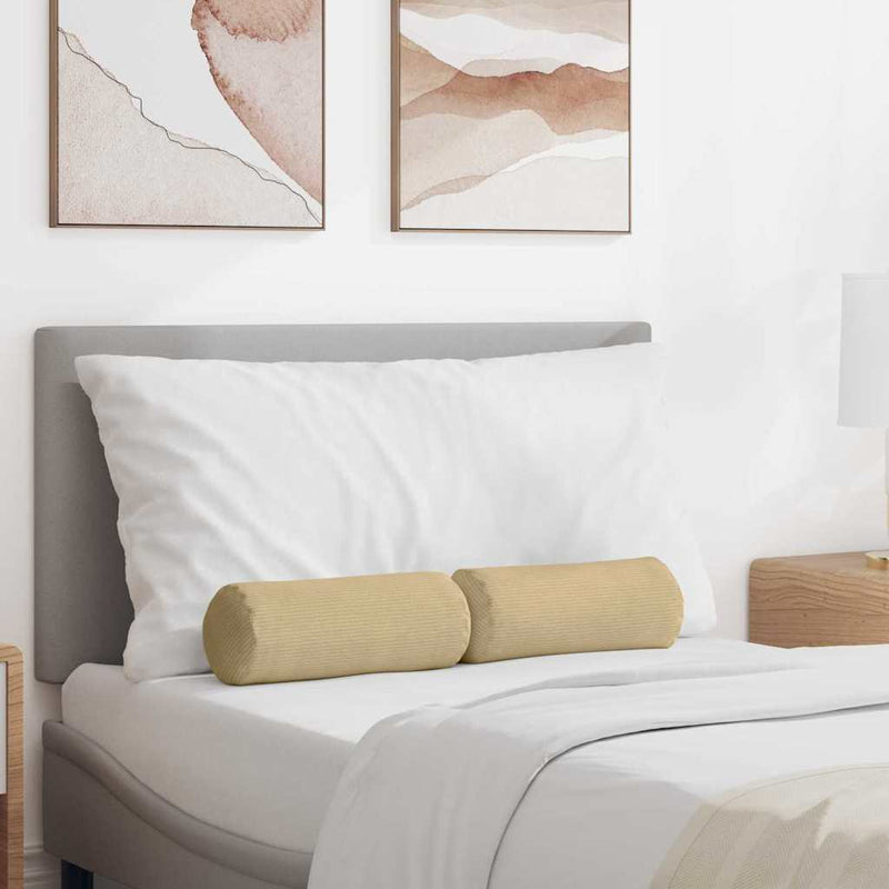 Load image into Gallery viewer, Vidaxl bolster kussens 2 stuks grijs groen ø 15 x 40 cm cordstof

