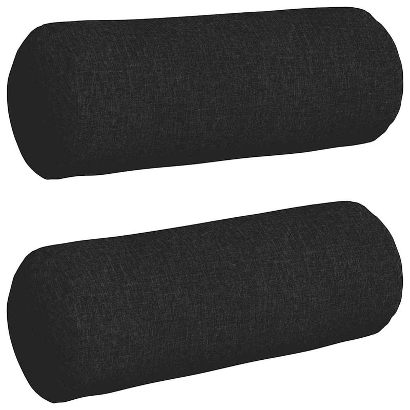 Load image into Gallery viewer, Vidaxl bolster kussens 2 stuks zwart ø 25 x 70 cm stof
