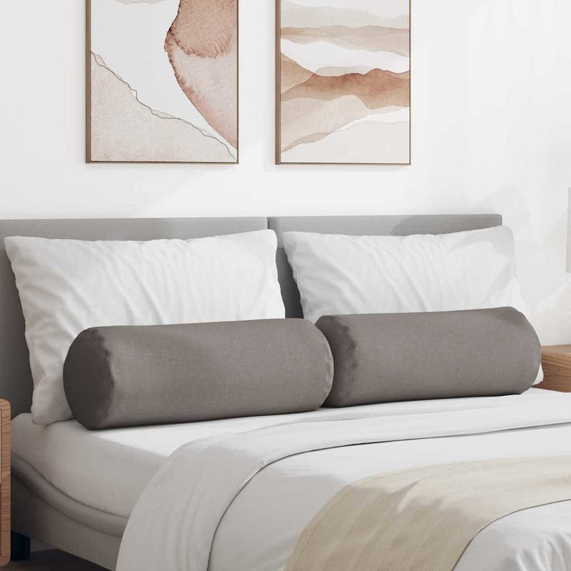 Load image into Gallery viewer, Vidaxl bolster kussens 2 stuks taupe ø 25 x 70 cm stof
