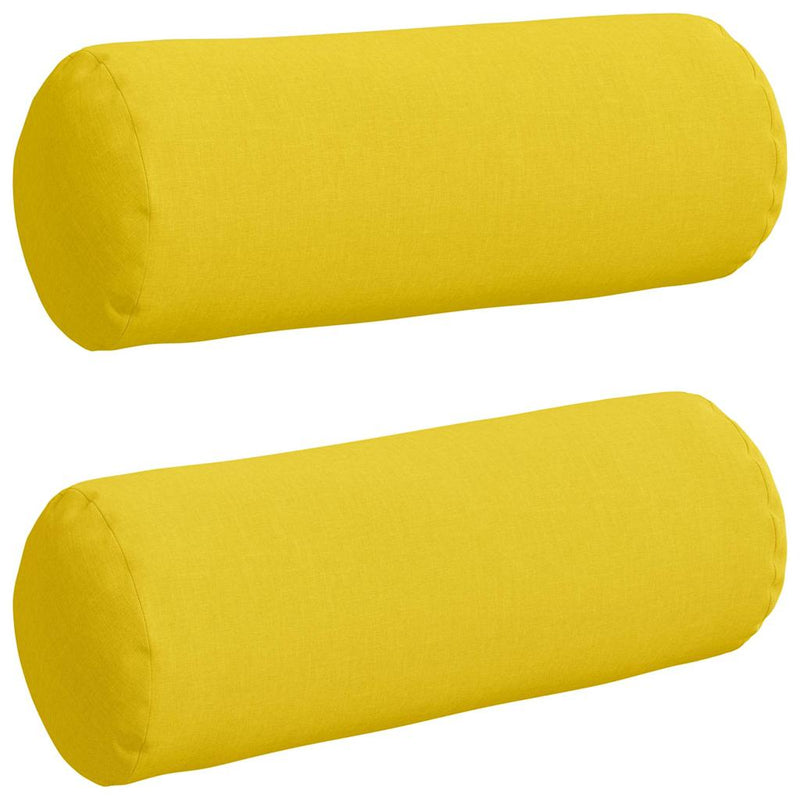 Load image into Gallery viewer, Vidaxl bolster kussens 2 stuks lichtgeel ø 25 x 70 cm stof
