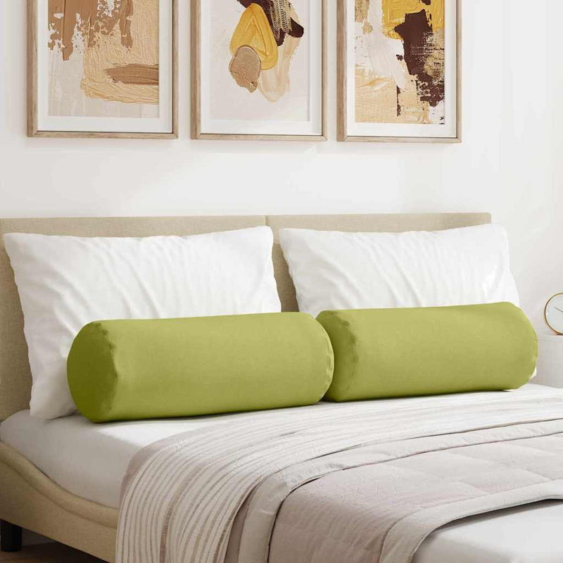 Load image into Gallery viewer, Vidaxl bolster kussens 2 stuks lichtgroen ø 25 x 70 cm stof
