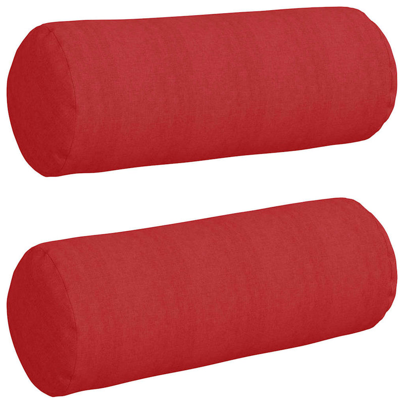 Load image into Gallery viewer, Vidaxl bolster kussens 2 stuks rood ø 25 x 70 cm stof
