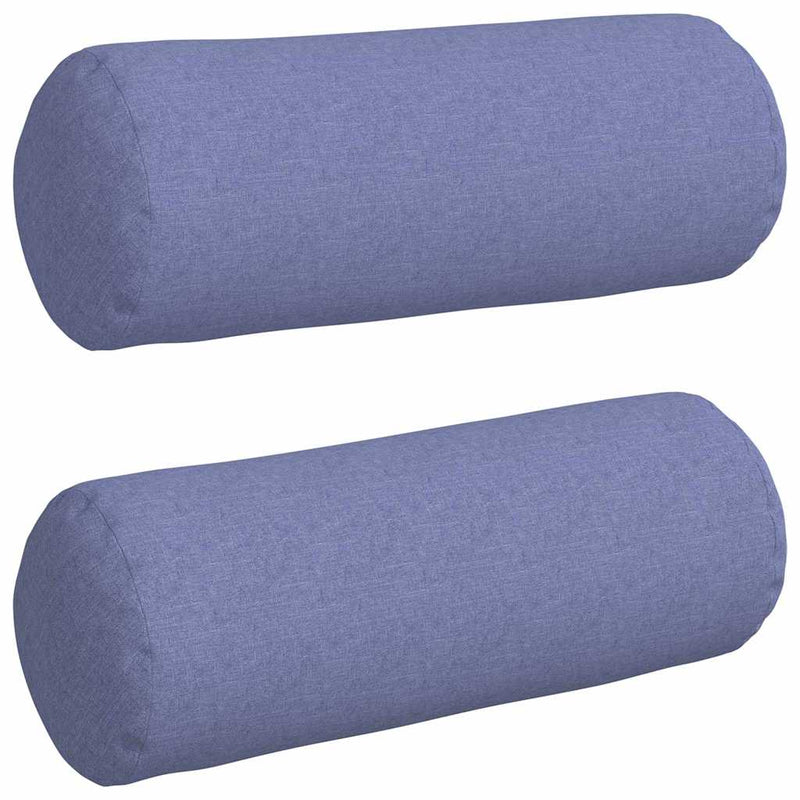 Load image into Gallery viewer, Vidaxl bolster kussens 2 stuks jeans blauw ø 25 x 70 cm stof
