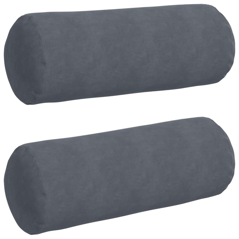 Load image into Gallery viewer, Vidaxl bolster kussens 2 stuks donkergrijs ø 25 x 70 cm cordstof
