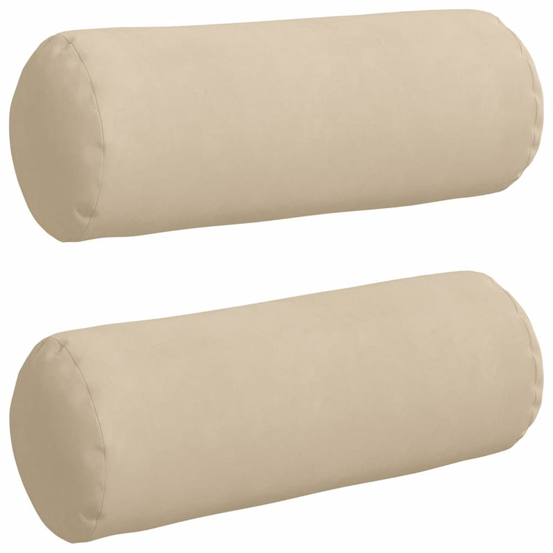 Load image into Gallery viewer, Vidaxl bolster kussens 2 stuks crème ø 25 x 70 cm microvezel stof
