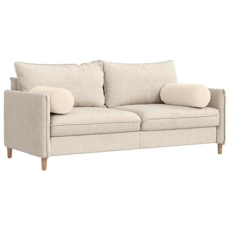 Load image into Gallery viewer, Vidaxl bolster kussens 2 stuks beige ø 25 x 70 cm microvezel stof
