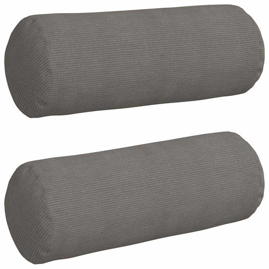 Vidaxl bolster kussens 2 stuks lichtgrijs ø 25 x 70 cm cordstof