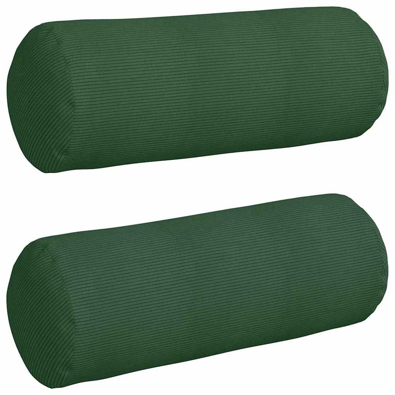 Load image into Gallery viewer, Vidaxl bolster kussens 2 stuks donkergroen ø 25 x 70 cm cordstof
