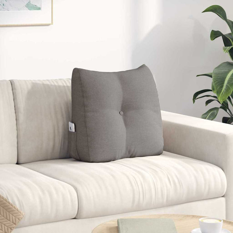 Load image into Gallery viewer, Vidaxl rugkussen taupe 45 x 24 x 50 cm stof
