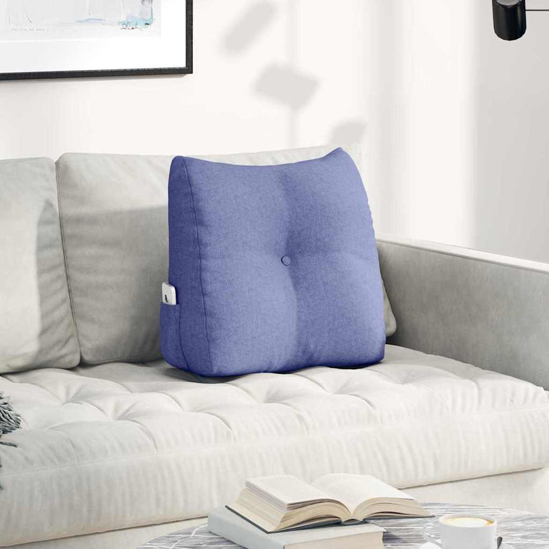 Load image into Gallery viewer, Vidaxl rugkussen jeans blauw 45 x 24 x 50 cm stof

