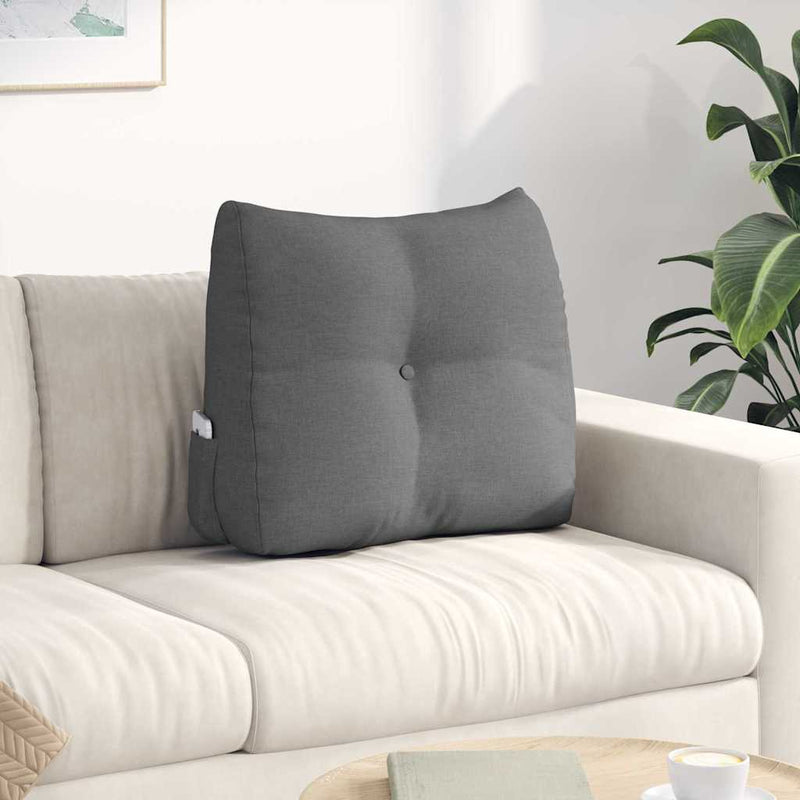 Load image into Gallery viewer, Vidaxl rugkussen donkergrijs 60 x 24 x 50 cm stof
