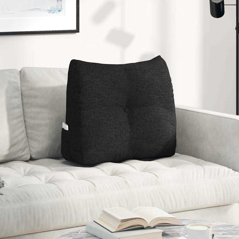 Load image into Gallery viewer, Vidaxl rugkussen zwart 60 x 24 x 50 cm stof
