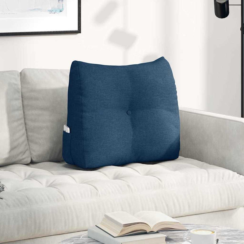 Load image into Gallery viewer, Vidaxl rugkussen blauw 60 x 24 x 50 cm stof
