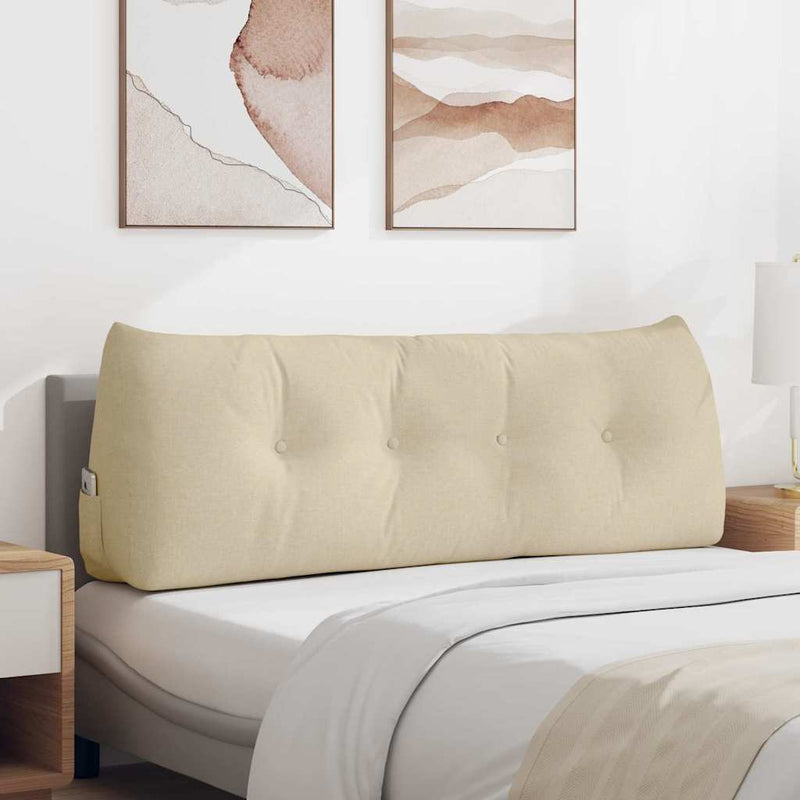 Load image into Gallery viewer, Vidaxl rugkussen crème 140 x 24 x 50 cm stof
