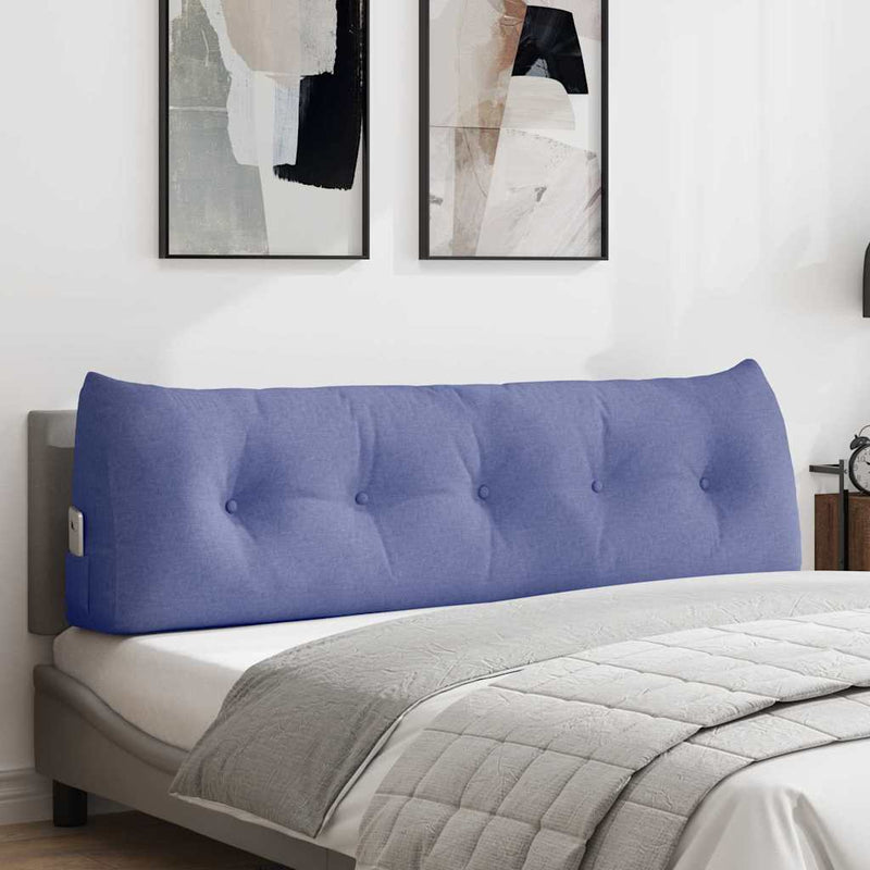 Load image into Gallery viewer, Vidaxl rugkussen jeans blauw 160 x 24 x 50 cm stof
