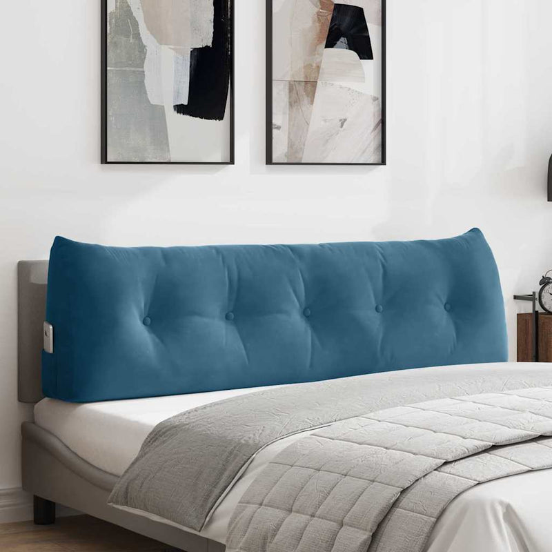Load image into Gallery viewer, Vidaxl rugkussen blauw 160 x 24 x 50 cm fluweel
