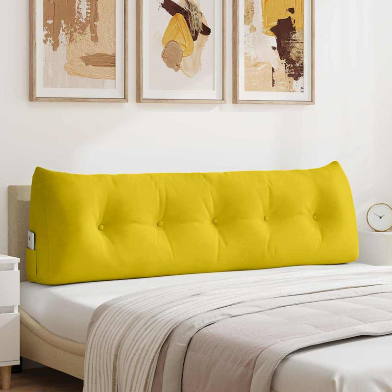 Load image into Gallery viewer, Vidaxl rugkussen geel 160 x 24 x 50 cm fluweel
