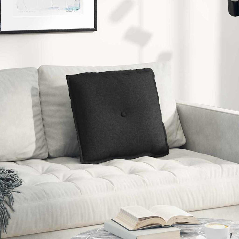 Load image into Gallery viewer, Vidaxl rugkussen zwart 50 x 19 x 45 cm stof
