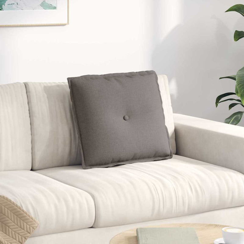 Load image into Gallery viewer, Vidaxl rugkussen taupe 50 x 19 x 45 cm stof
