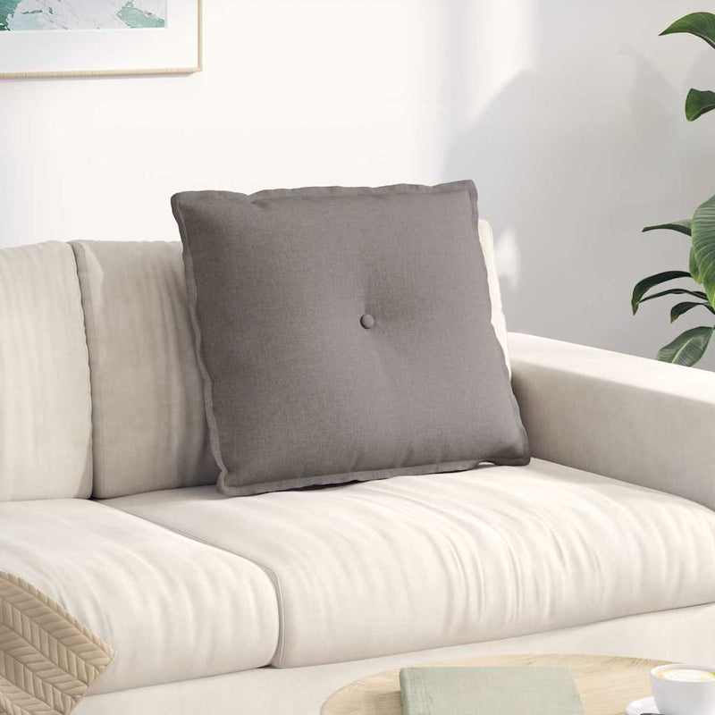 Load image into Gallery viewer, Vidaxl rugkussen taupe 60 x 19 x 50 cm stof
