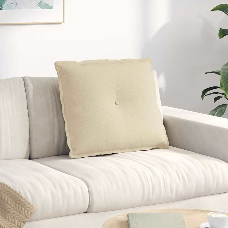 Load image into Gallery viewer, Vidaxl rugkussen crème 60 x 19 x 50 cm stof
