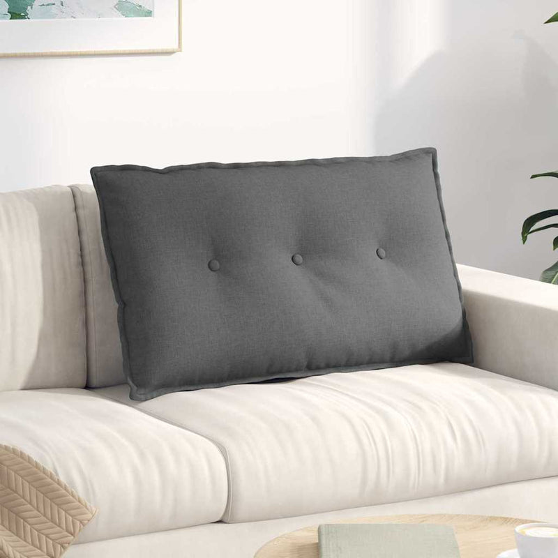 Load image into Gallery viewer, Vidaxl rugkussen donkergrijs 80 x 19 x 50 cm stof
