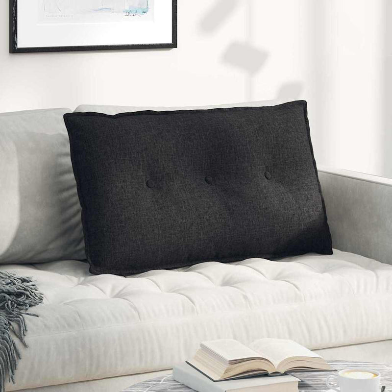 Load image into Gallery viewer, Vidaxl rugkussen zwart 80 x 19 x 50 cm stof
