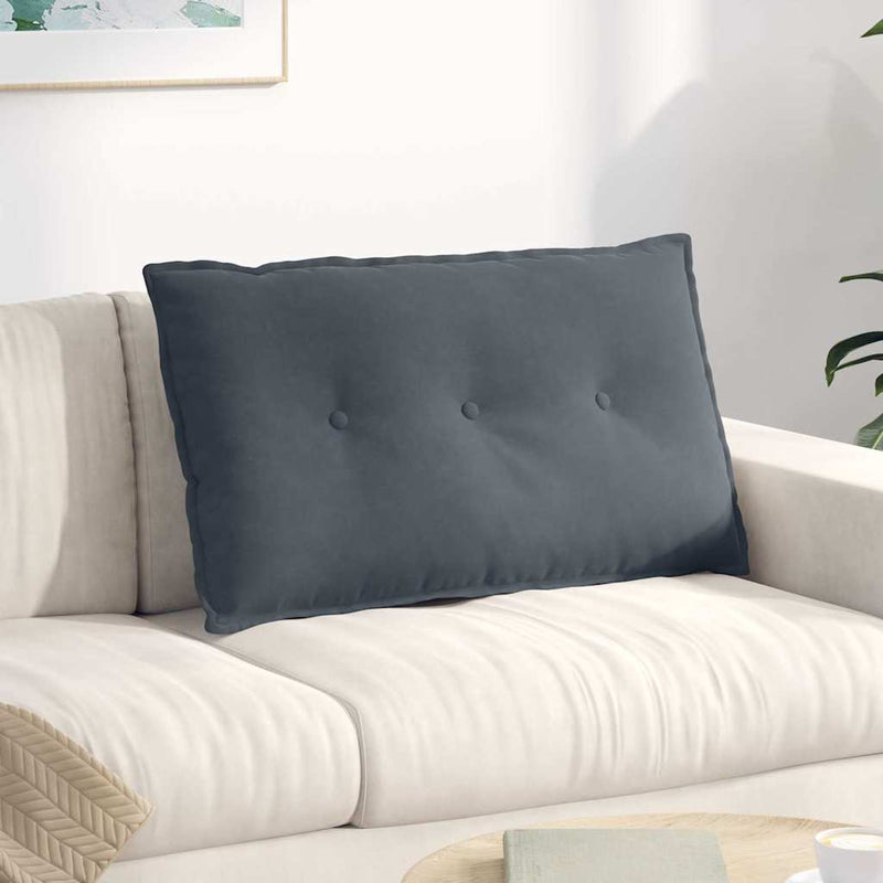 Load image into Gallery viewer, Vidaxl rugkussen donkergrijs 80 x 50 cm cordstof
