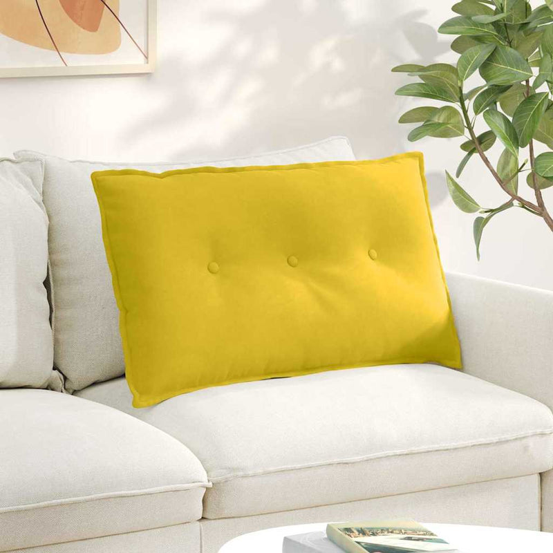 Load image into Gallery viewer, Vidaxl rugkussen geel 80 x 50 cm cordstof
