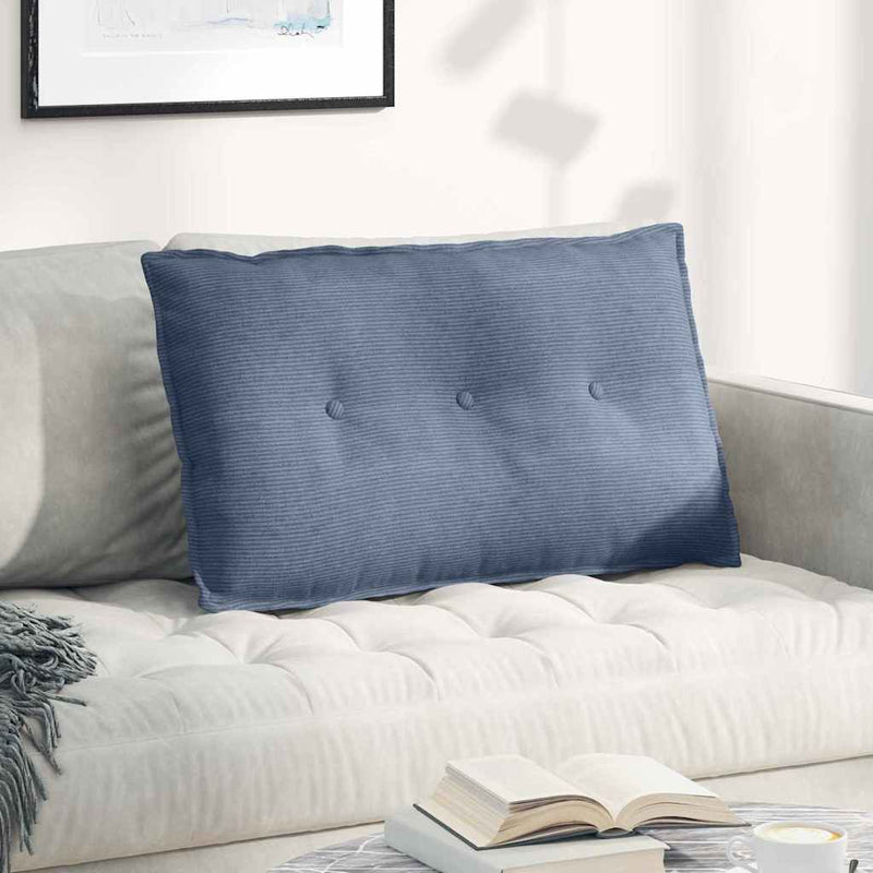 Load image into Gallery viewer, Vidaxl rugkussen blauw 80 x 50 cm cordstof
