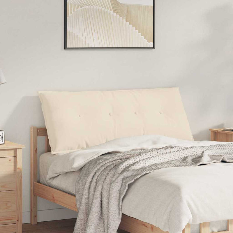 Load image into Gallery viewer, Vidaxl rugkussen beige 120 x 50 cm microvezel stof
